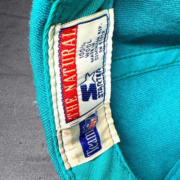 Rare Vintage 90s Miami Dolphins Starter Arch 100% Wool Snapback Hat - Picture 8 of 12